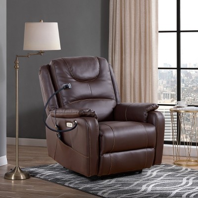Zero Gravity Power Recliner Chair,Comfortable Adjustable Position,Massage,Heating,Phone Holder,USB Charging,Side Pockets–The Pop Home