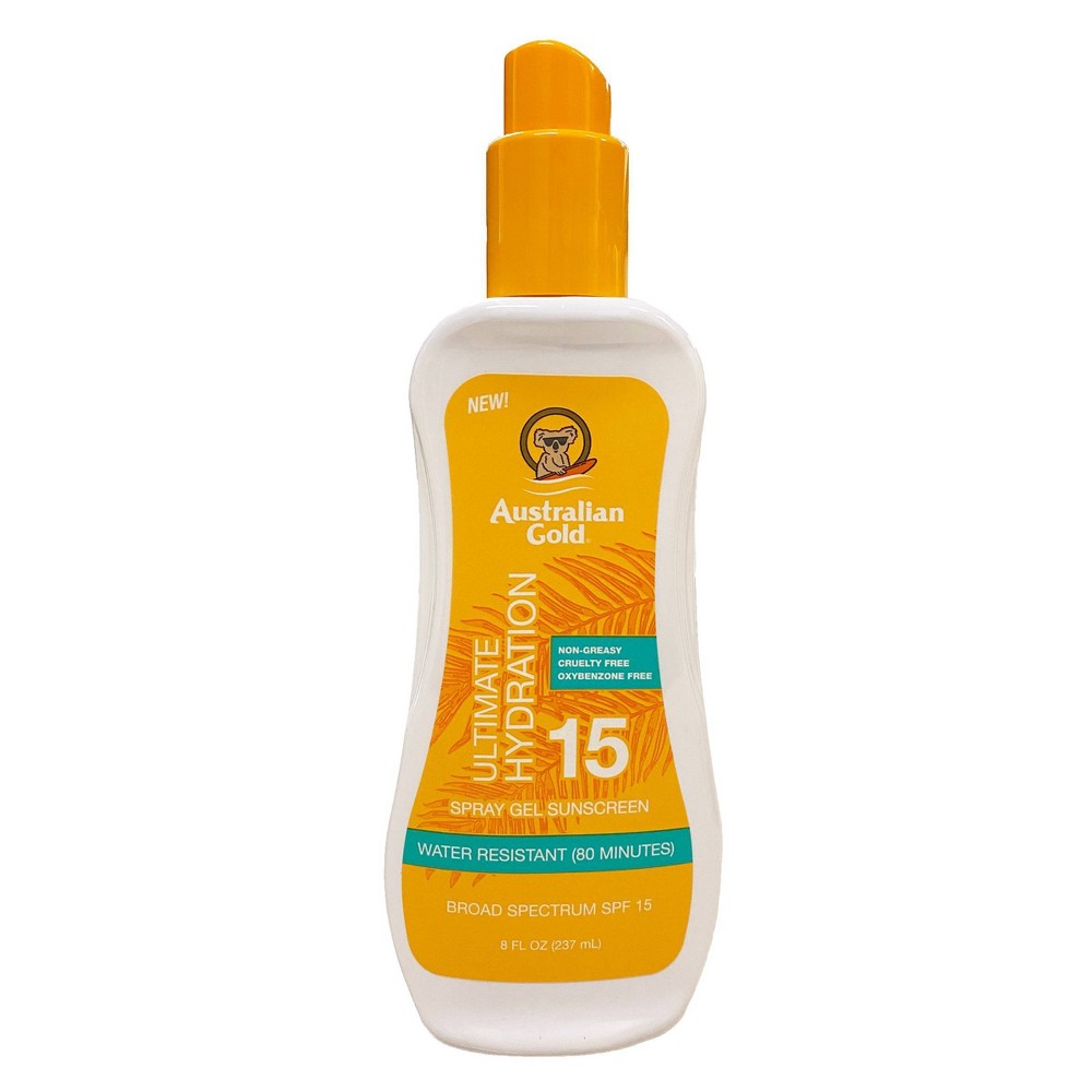 Photos - Cream / Lotion Australian Gold Sunscreen Spray Gel - SPF 15 - 8 fl oz 
