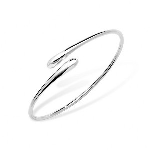Lucy Quartermaine Cross Open Drop Bangle - Distinctive Sterling Silver Design - 1 of 4
