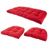 Northlight 3-Piece Wicker Furniture Cushion Set, Red - 2 of 3