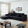 137" Corduroy Modular Sectional Cloud Sofa with Deep Seat, Cup Holders, and No Assembly Required - 2 of 4