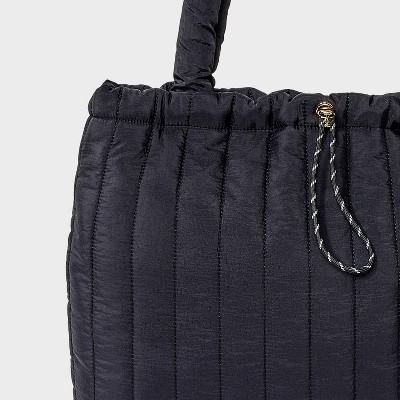 Universal Thread Quilted Drawstring Tote Handbag - Universal Thread™ Black — фото 5