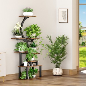 8-Tiered Indoor Plant Stand with 5 Grow Lights, 10-Level Stepless Dimming, Durable Thickened Metal Steel Pipe (0.8mm) for Living Room, Garden - 1 of 1