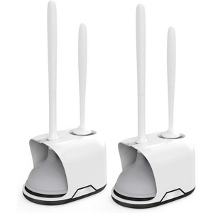 Silicone Toilet Brush Set with Ventilated Holder - Floor Standing or Wall Mounted Without Drilling, for a Hygienic Bathroom - 1 of 4