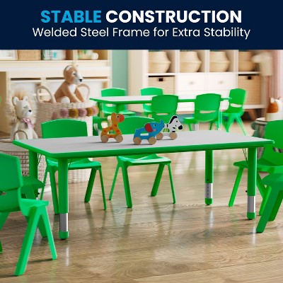 Green and Gray Adjustable Height Kids Activity Table