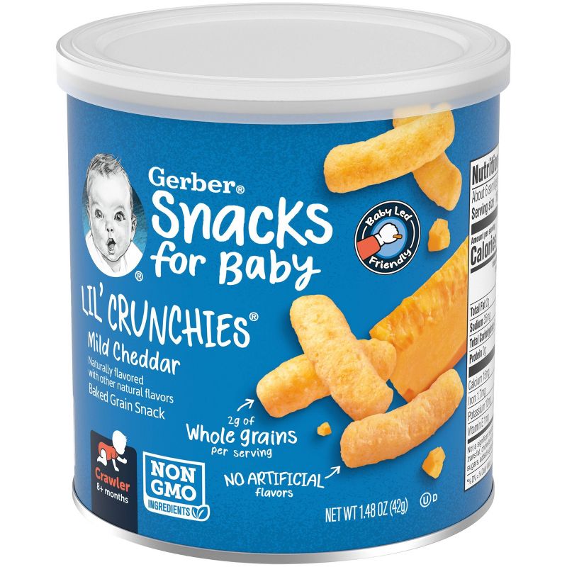Gerber Lil&#39; Crunchies Mild Cheddar Baked Corn Baby Snacks - 1.48oz, 4 of 10