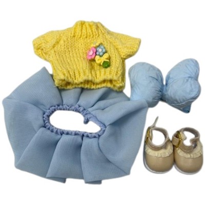Doll Clothes Superstore Sunny Days Ahead: 5-Piece Yellow Sweater Set for 17.5 cm Labubu Dolls