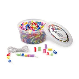 Hygloss Bucket O? Beads, Striped Straw, Assorted Sizes, Pack of 300 (Pack of 6) - 1 of 1