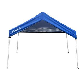 Caravan Canopy Skybox 3.2 Foot x 6.5 Foot Instant Multipurpose Height Adjustable Steel Frame Outdoor Sport Shelter Canopy with Carry Bag, Blue