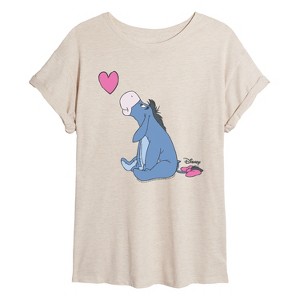 Women's - Winnie the Pooh - Eeyore Heart Oversized Graphic T-Shirt