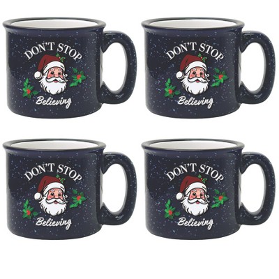 Courtside Market Holly Jolly-Red Santa Cozy Mug 4 Piece Set
