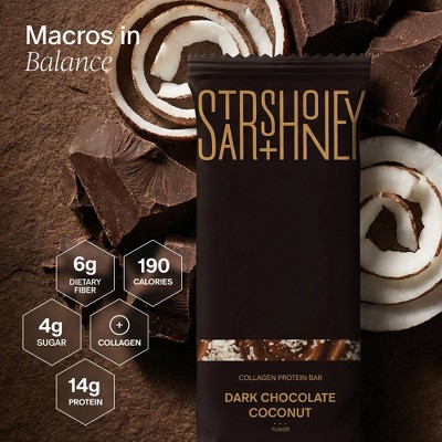 Stars + Honey Collagen Dark Chocolate Coconut Protein Bars - 14g Protein - 8.3oz/5pk