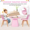 Infans Kids Table & 2 Chairs Set Children Activity Play Table w/ Padded Seat Beech Legs - 4 of 4