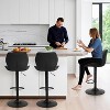 Abynow Modern Bar Stools Set of 2 Swivel Bar Height Barstools Chairs with Adjustable Height, Round Heavy Metal Base, and Footrest - 3 of 4