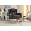 Teddy Fabric Rocking Chair with Ergonomic Backrest and Side Pocket for Living Room, Bedroom - 2 of 4