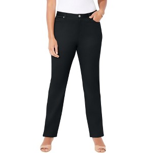 Catherines Women's Plus Size Tall Sateen Stretch Pant - 1 of 4