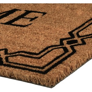 Kate Aurora Home Venetian Bordered Coir Bristled Outdoor All Season Welcome Mat - 18"x30" - 1 of 3
