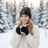 Canada Weather Gear Women's Winter Hat and Gloves Set - Warm Knitted Beanie with Thermal Push Lining Gloves - 3 of 3