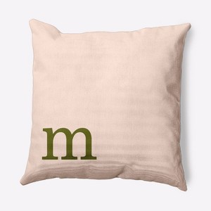 16"x16" Modern Monogram 'm' Square Throw Pillow - e by design - 1 of 3