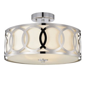 Chloe Lighting Bronx Transitional 3 Light Chrome Semi-Flush Ceiling Fixture 15"Wide - 1 of 4