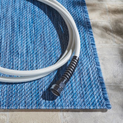 Blue Square Easy Care Stain-resistant Outdoor Rug