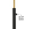 Possini Euro Design Modern Downbridge Floor Lamp 64" Tall Black Brass Metal Linen Drum Shade for Living Room Reading Bedroom Home - 4 of 4