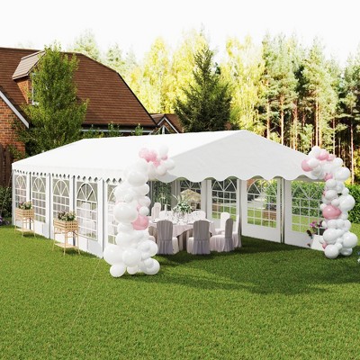 White Heavy Duty Outdoor Canopy Tent with Removable Sidewalls