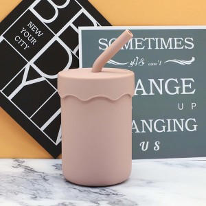 MyKids-Usa Baby Food Grade Silicone Straw Water Cup Training Leakproof Drop Resistant Drinking Cups - 1 of 4