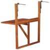 vidaXL Balcony Table Brown Solid Acacia Wood Compact Foldable - 3 of 4