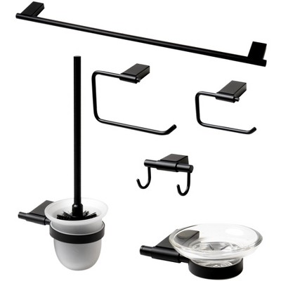 ALFI Black Matte 6 Piece Bath Accessory Set