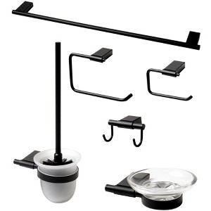 ALFI Black Matte 6 Piece Bath Accessory Set - 1 of 4