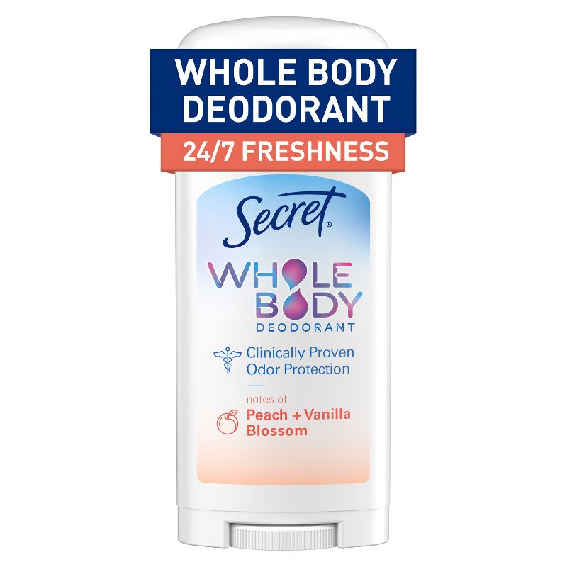 Secret Whole Body Stick Aluminum Free Deodorant for Women - Peach &#38; Vanilla - 2.4oz, 1 of 15