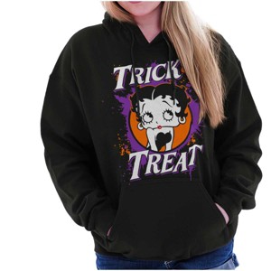 Betty Boop Halloween Trick or Treat Hoodie Sweatshirt Women Brisco Brands - 1 of 4