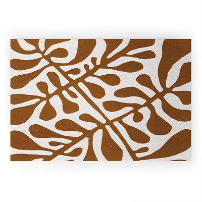 Alisa Galitsyna Linocut Plant 2 36" x 24" Welcome Mat - Society6