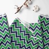 Bacati - Chevron Ikat Navy Green 100 percent Cotton Universal Baby US Standard Crib or Toddler Bed Fitted Sheet - 3 of 4