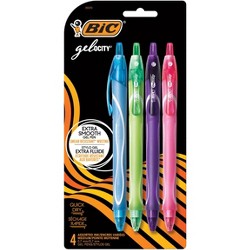 Bic Gel-ocity Original Retractable Black Gel Ink Pen Comfort Grip 0.77 mm 5 ct 