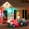 Whisen 9FT Christmas Inflatables Outdoor Decorations Santa Claus Driving Trailer with Colorful Gift Boxes - Red - 2 of 4