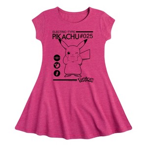 Girls' - Pokémon - Electric Type Fit & Flair Cap Sleeve Dress - 1 of 2