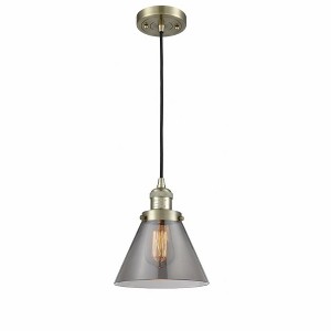 Cone - 1 Light Cord Hung Mini Pendant In Industrial Style-10 Inches Tall and 8 Inches Wide - 1 of 1