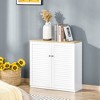 Homcom Storage Cabinet Kitchen Sideboard With Louvered Doors ...