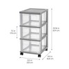 IRIS 3 Drawer Plastic Storage Drawer Cart Gray - 3 of 4