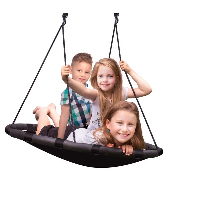 Fabric Spinner Swing 40" Diameter - Black - Sorbus