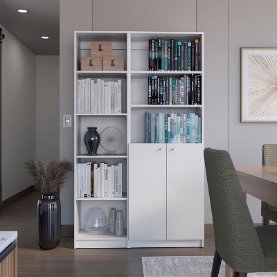 NicBex Bookcases for Home Office 2 Piece Bookcase Set 49.4" Wide Storage Cabinet Bookshelf with 9 Shelves for Living Room and Bedroom