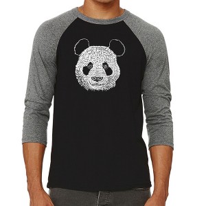 LA Pop Art Men's Raglan Baseball Word Art T-shirt - Panda - 1 of 4