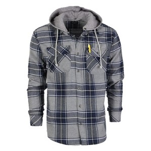 Gioberti Men's Removable Hoodie Plaid Checkered Flannel Shirt - 1 of 4