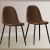 Set of 4 Modern Dining Chairs with Black Metal Legs and Spoon-Shaped Seats, Upholstered Chairs for Kitchen, Dining Room, or Living Room-Tanpinhause - 2 of 4
