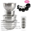 DOMETOUR 23Pcs Stainless Steel Mixing Bowls with Lids Set, Measuring Cups and Spoons, Home Refrigerator and Kitchen Food Storage Organizers - 3 of 4