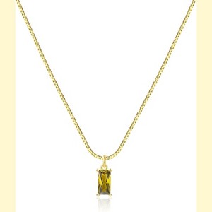 Diamond Necklaces for Women 14K Gold Plated Birthstone Necklace - 1 of 4