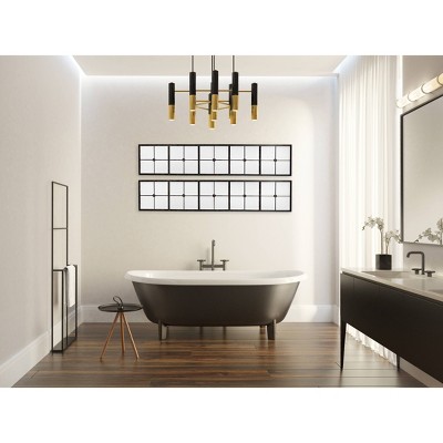 Tall Black Metal Windowpane Full Length Mirror