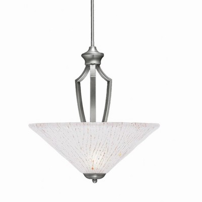 Toltec Lighting Zilo 3 - Light Pendant in  Graphite with 16" Frosted Crystal Shade